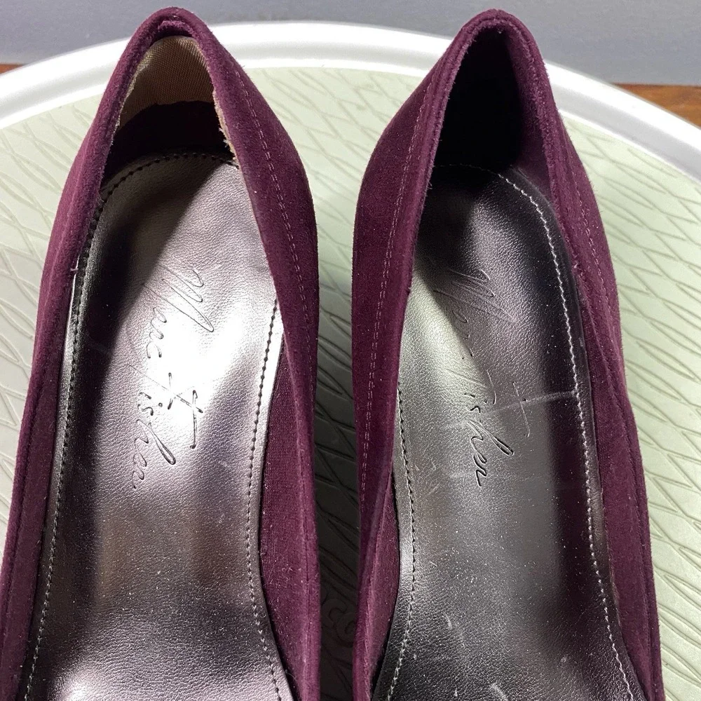 Marc Fisher Women's Purple Suede Dress‎ Shoe W/Buckle& Heel Loafers 7M